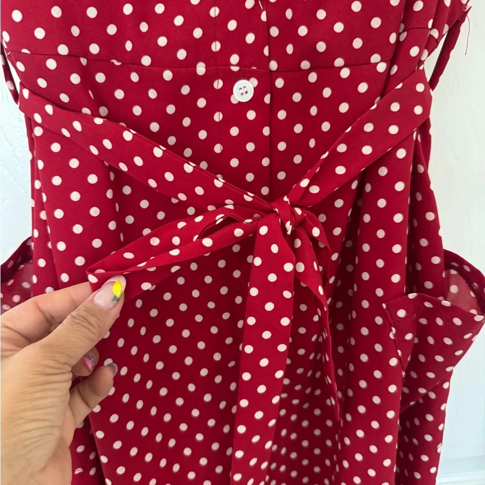 Polka Dot Red Dress - Picture 3 of 4